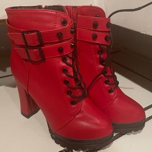 NEW Red booties size 5 women